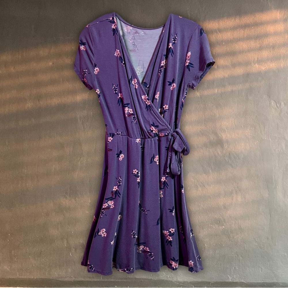 alya purple floral wrap dress francesca’s